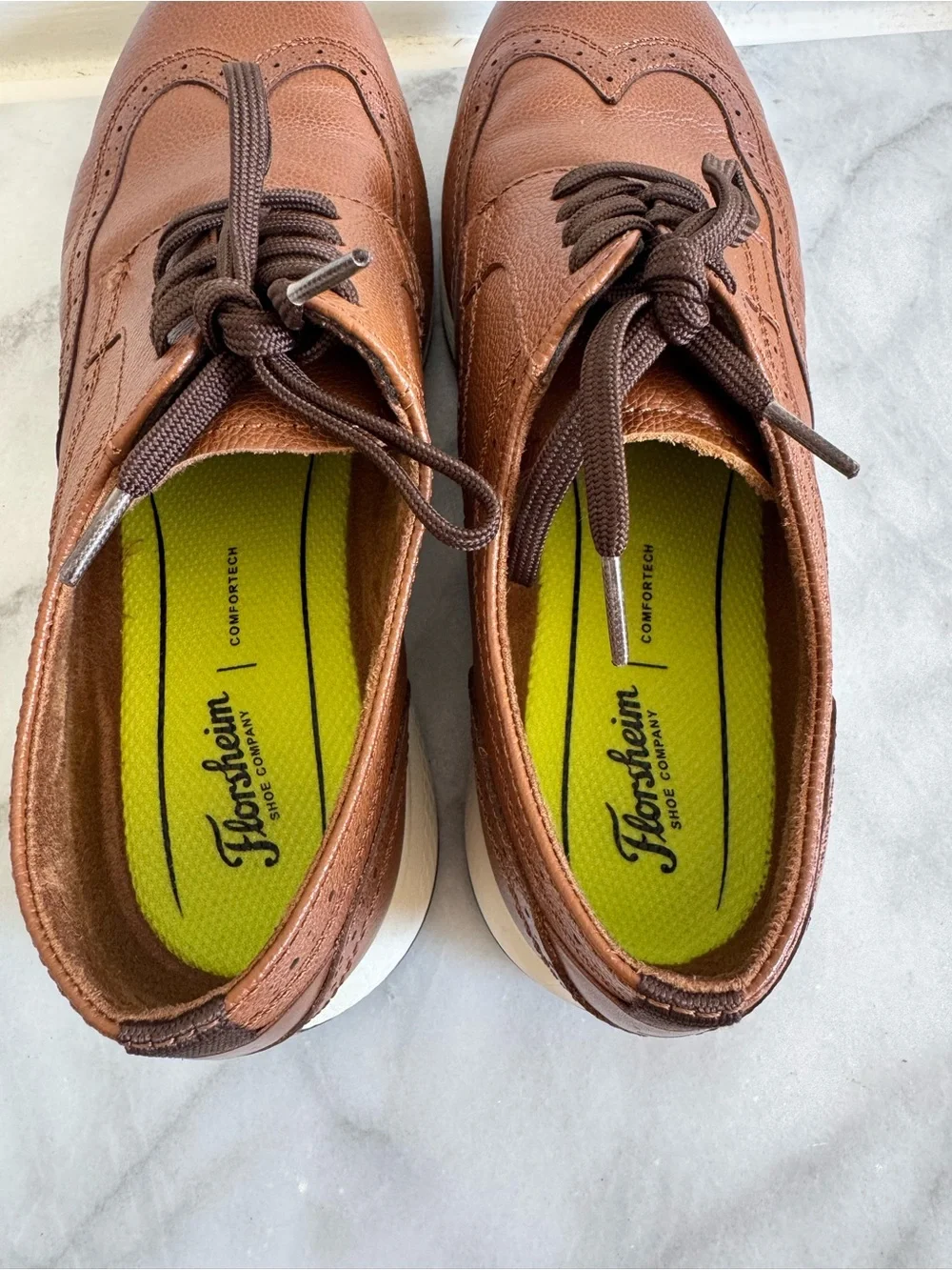 Florsheim Great Lakes Wingtip Oxford Jr. Size 7 Brown Leather